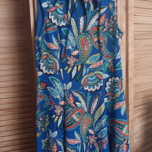 Blue Paisley Dress Size 14 - Picture 4 of 8